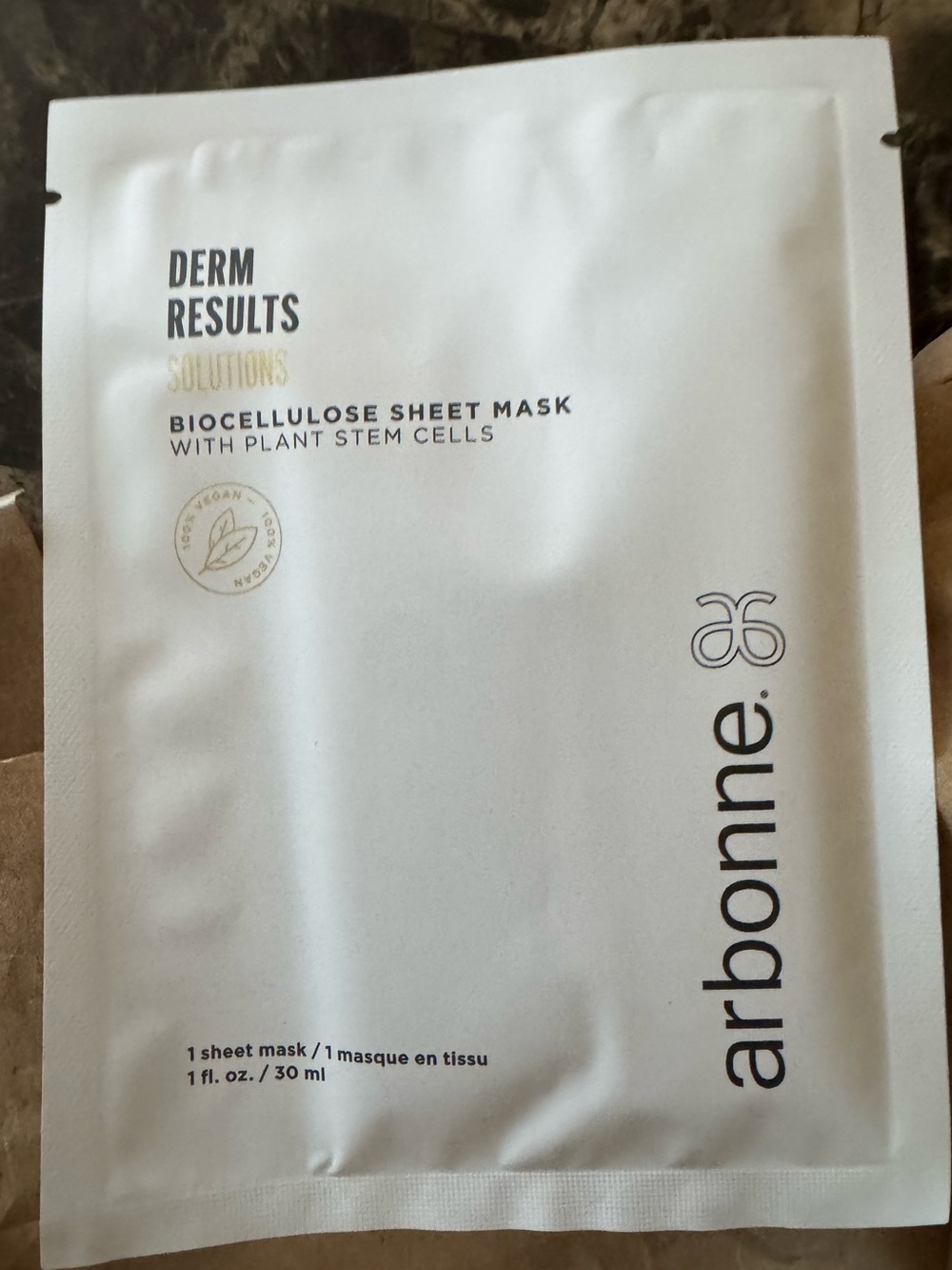 Arbonne Derm Results Solutions Biocellulose Sheet Mask